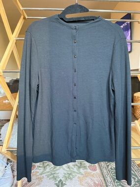 Black Lightweight Button-Up top